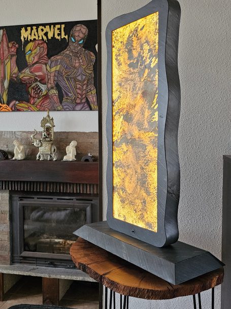 Stehlampe Echtsteinfurnier
