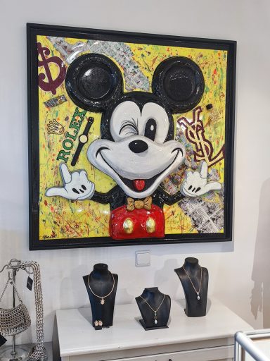 Mixed Media 3D-Skulptur auf Leinwand, Resinart