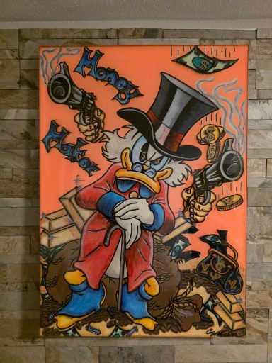 Mixed Media 3D-Skulptur auf Leinwand, Resinart